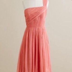 J. Crew Silk Chiffon Bridesmaid Dress - Coral, Size 0